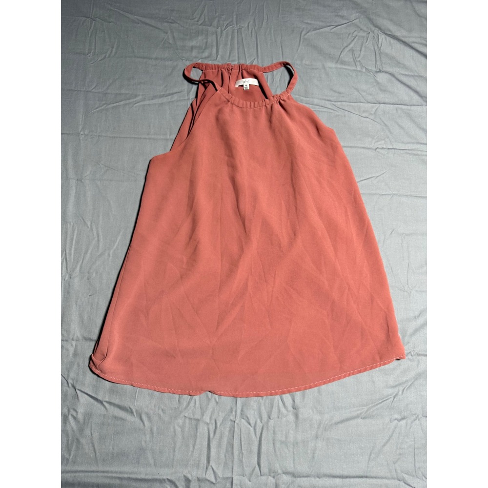 Norah Halter Top Women Size Medium Terracotta Good Strappy Back Flowy Blouse
